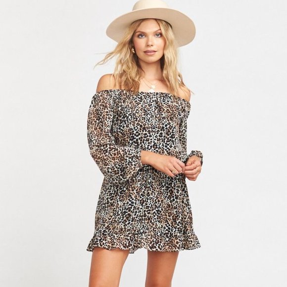 Show Me Your Mumu Lee Lee Ruffle Dress Cheetah M - Picture 1 of 6